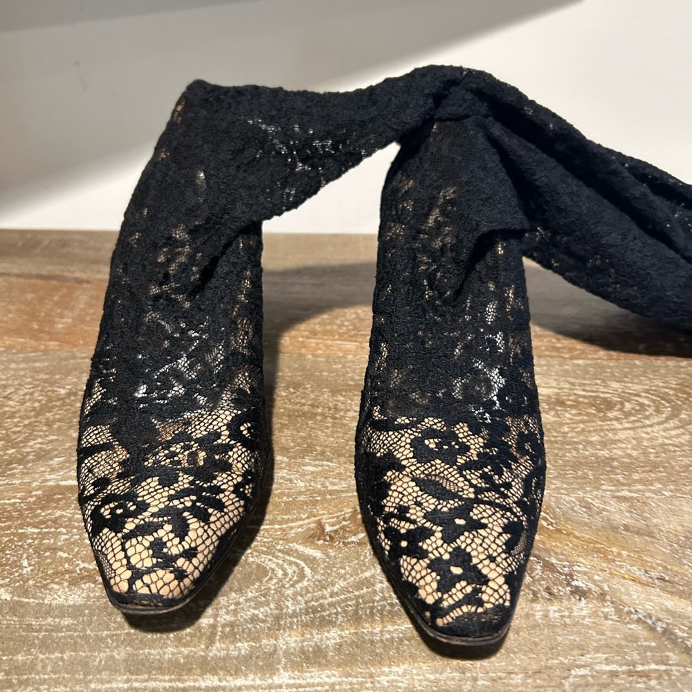 Anne Klein Black Lace Heels